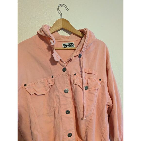Sof-wear pink button up trench jacket size M - Picture 4 of 6